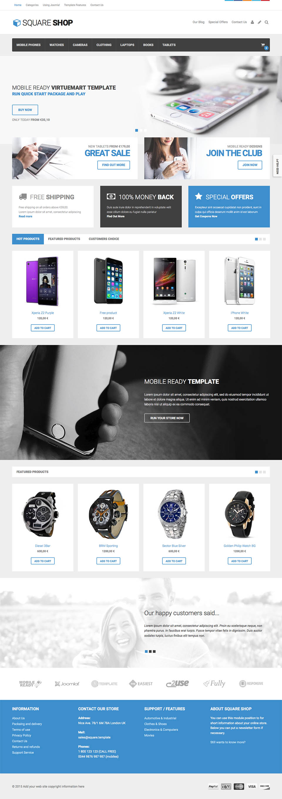 Template VirtuemartTemplates Square Shop Joomla template VirtuemartTemplates Square Shop