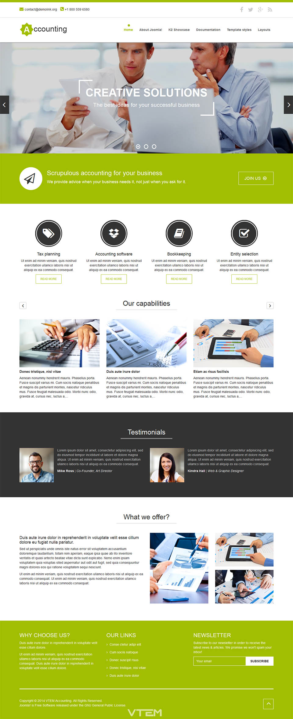 Template Vtem Accounting Joomla template Vtem Accounting