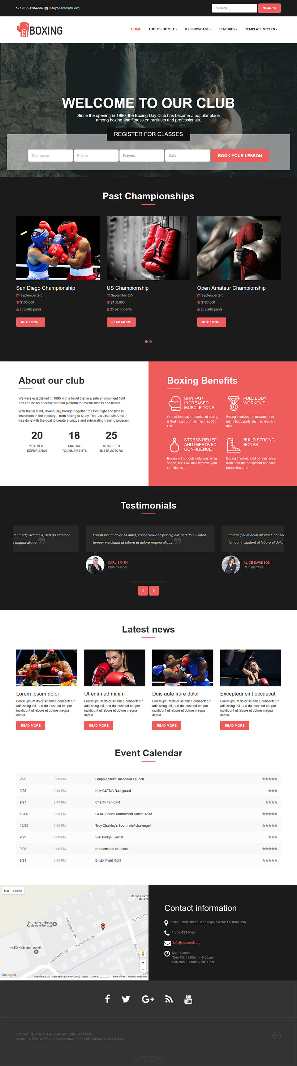 Template Vtem Boxing Joomla template Vtem Boxing