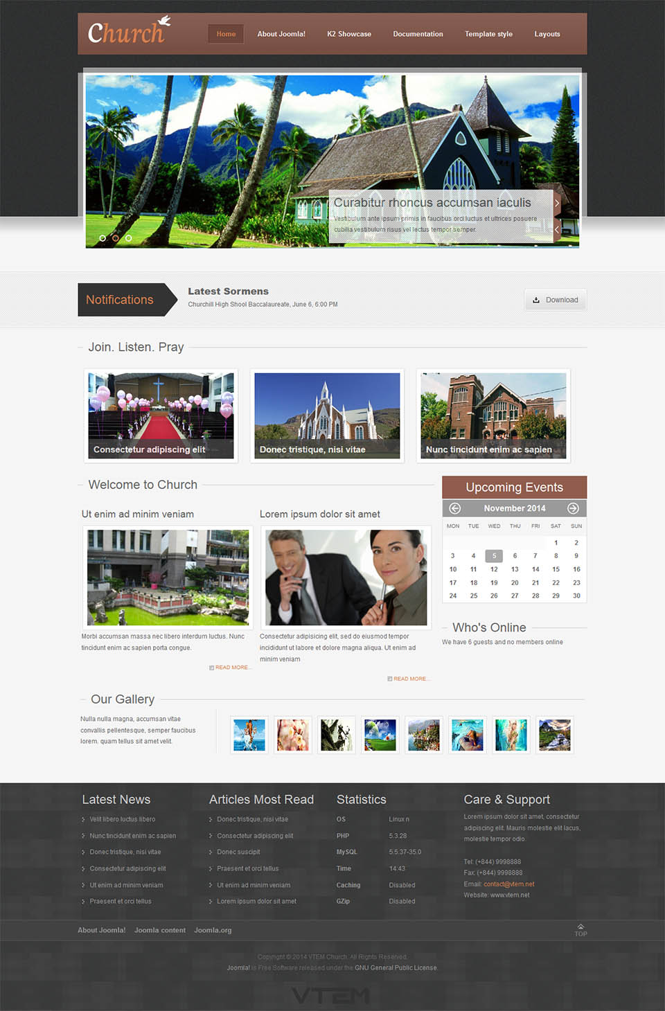 Template Vtem Church Joomla template Vtem Church