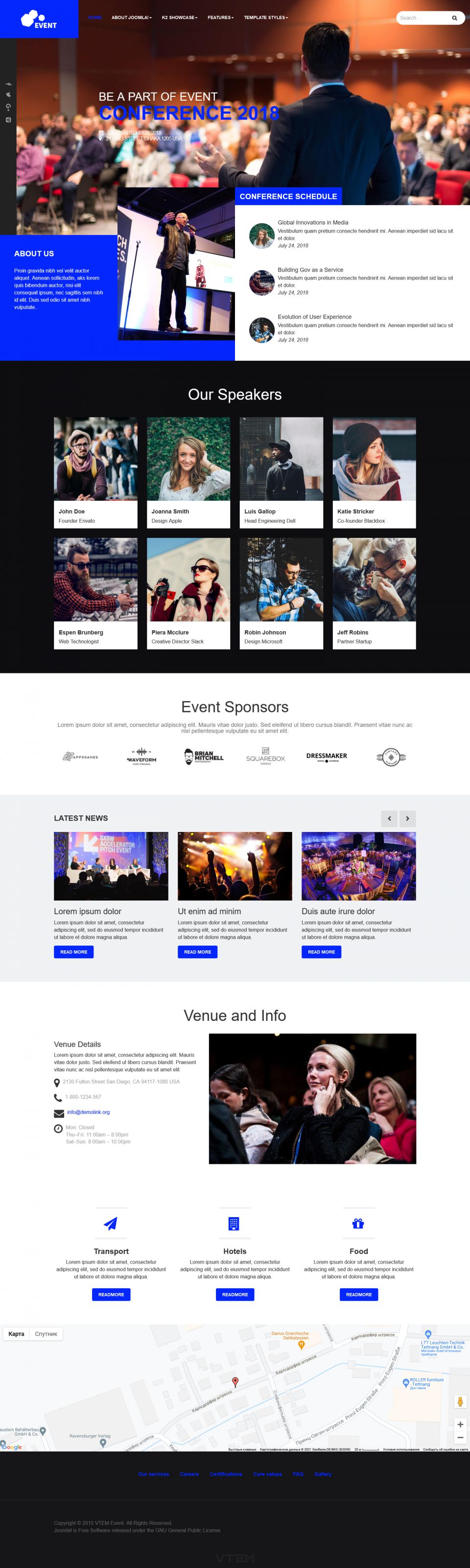 Template Vtem Event Joomla template Vtem Event