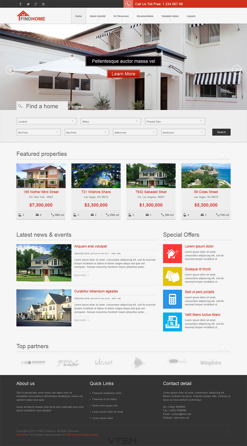 Template Vtem FindHome Joomla template Vtem FindHome