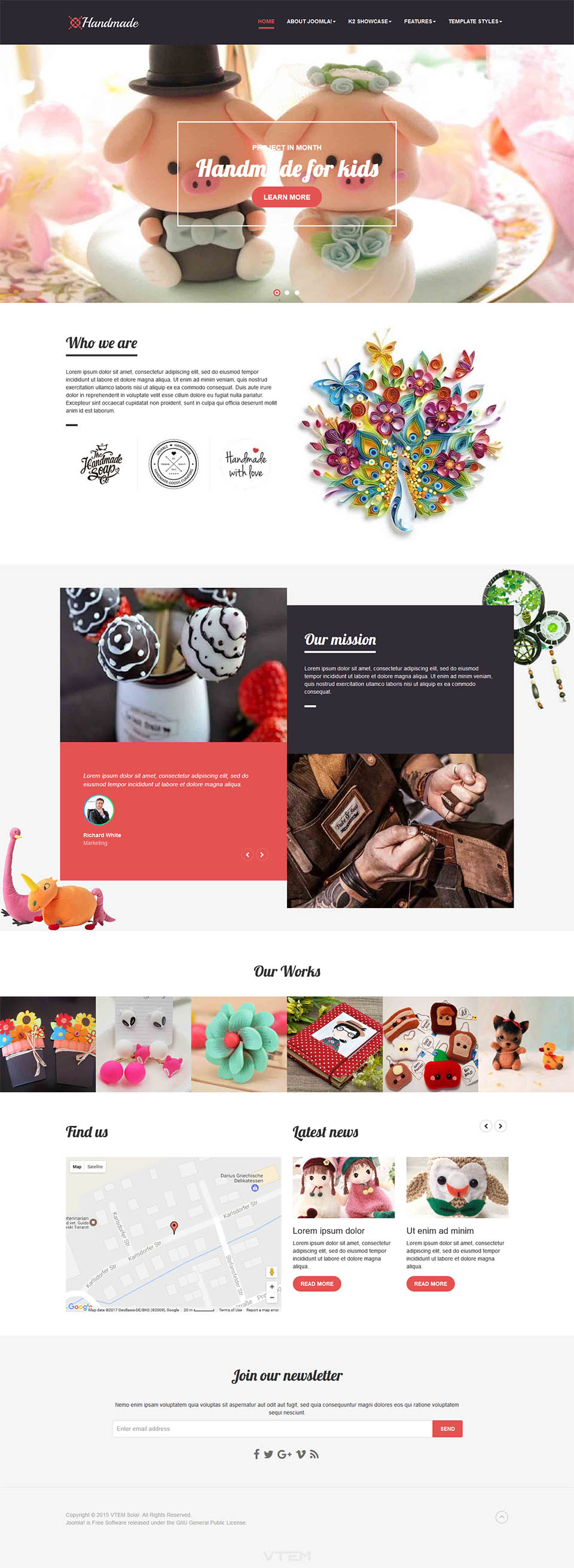 Template Vtem HandMade Joomla template Vtem HandMade