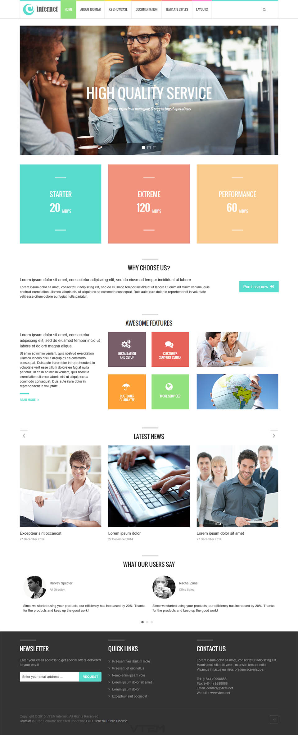 Template Vtem Internet Joomla template Vtem Internet
