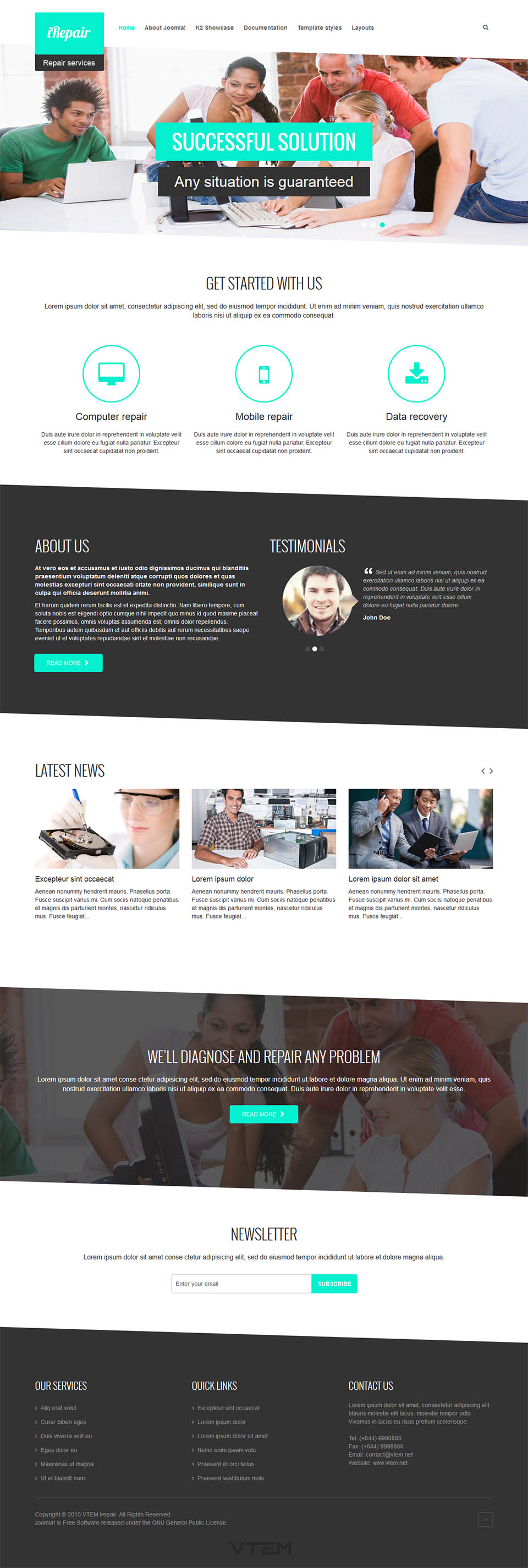 Template Vtem iRepair Joomla template Vtem iRepair