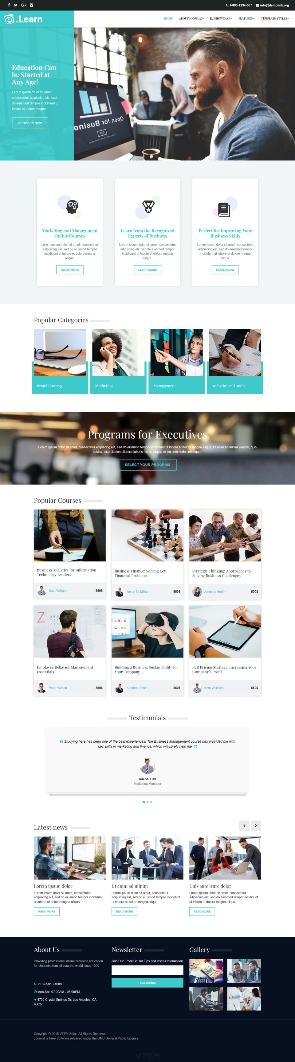 Template Vtem Learn Joomla template Vtem Learn
