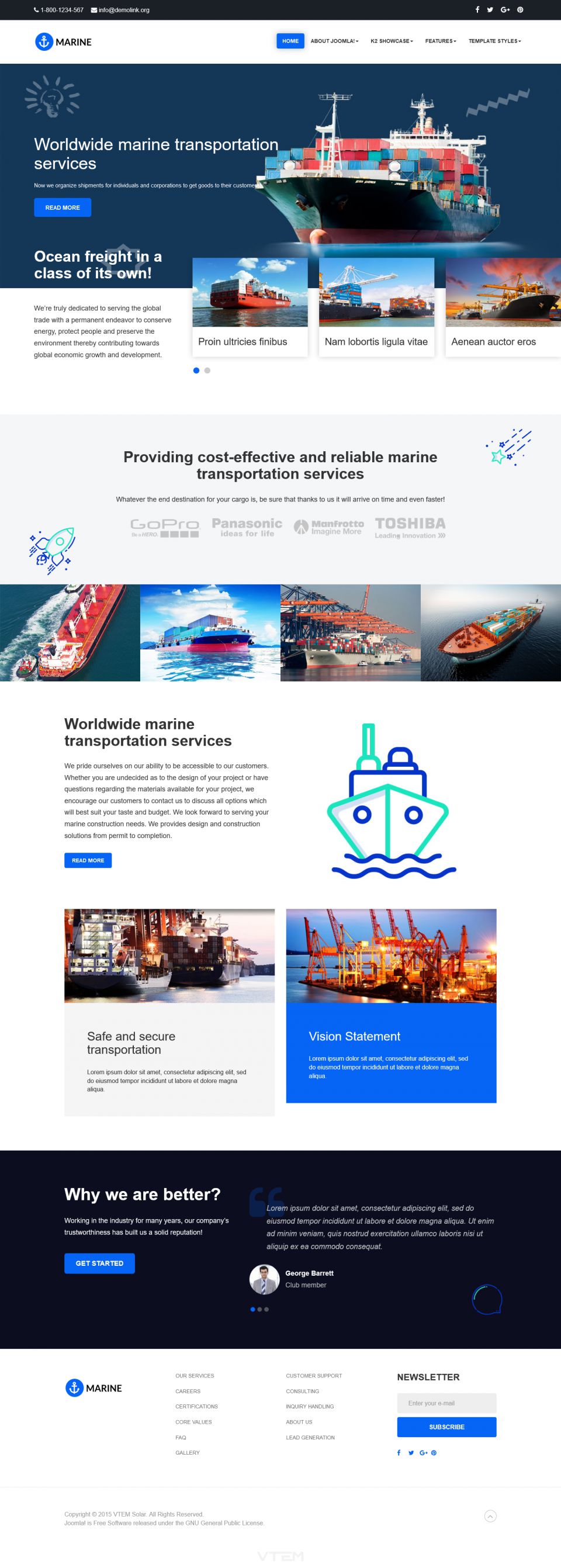 Template Vtem Marine Joomla template Vtem Marine