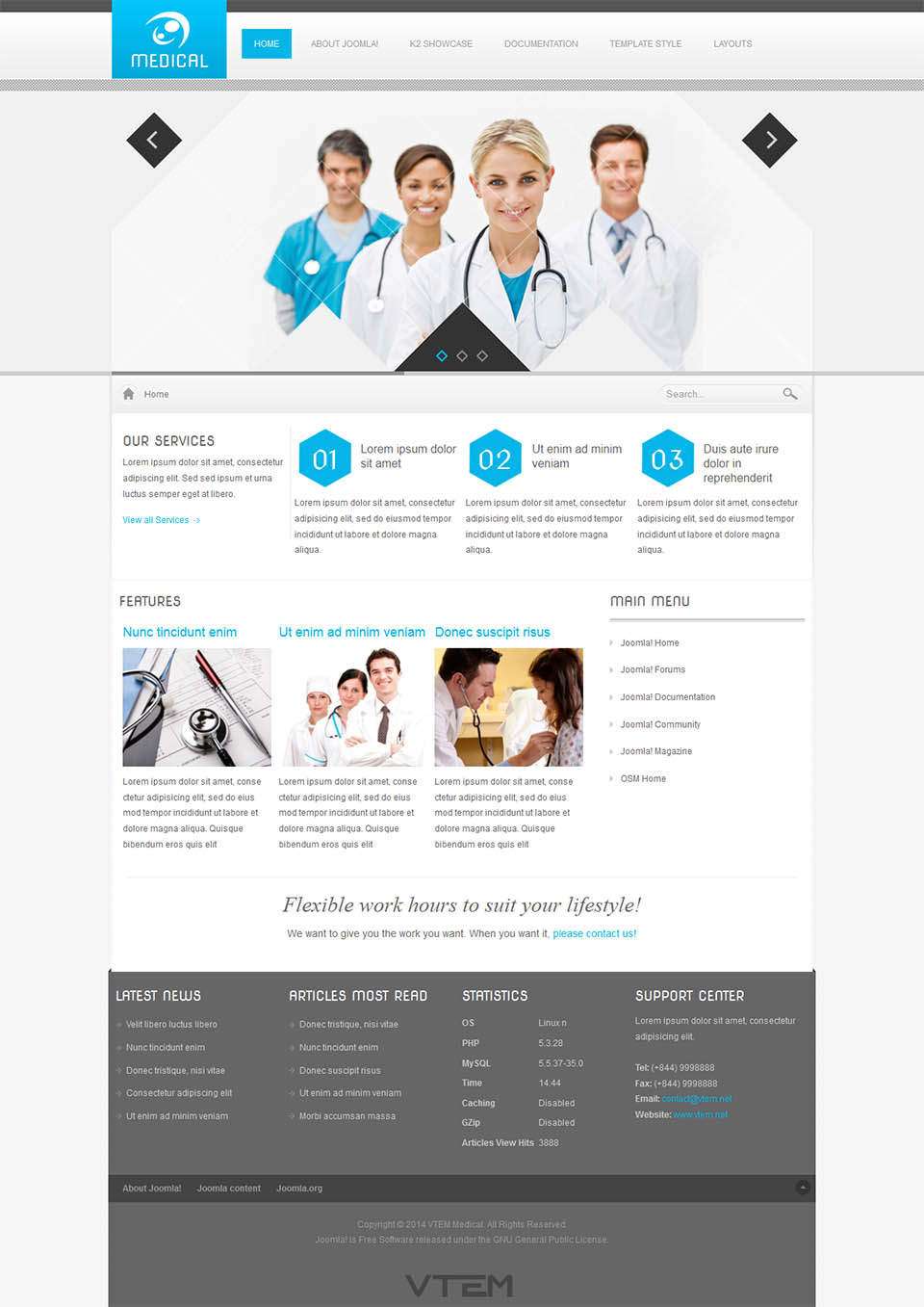 Template Vtem Medical Joomla template Vtem Medical