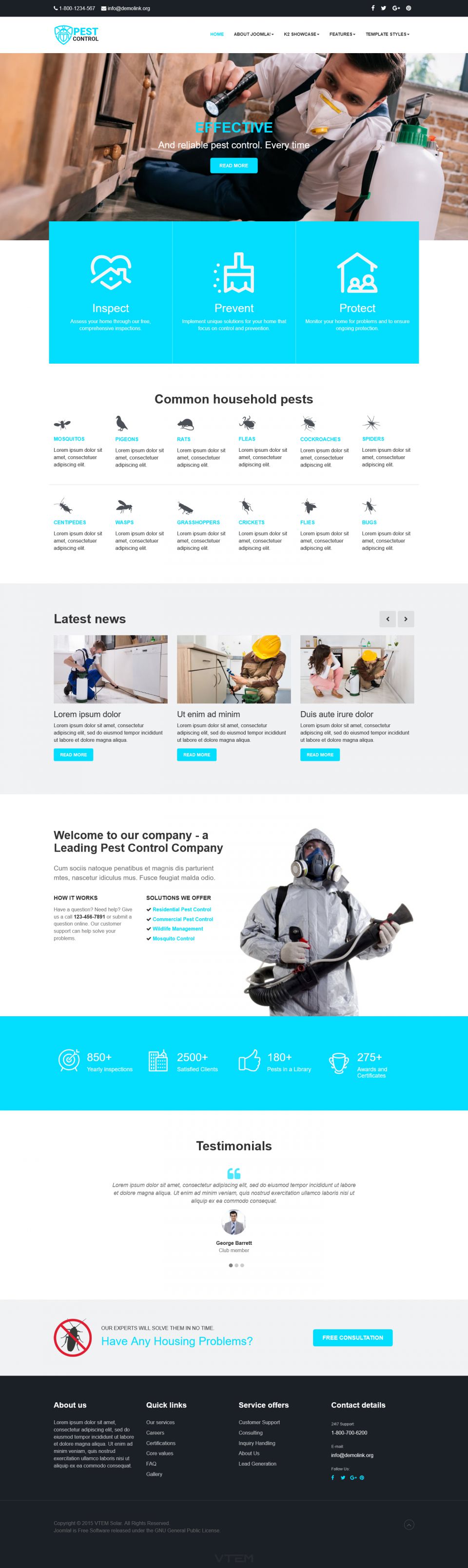 Joomla template Vtem PestControl