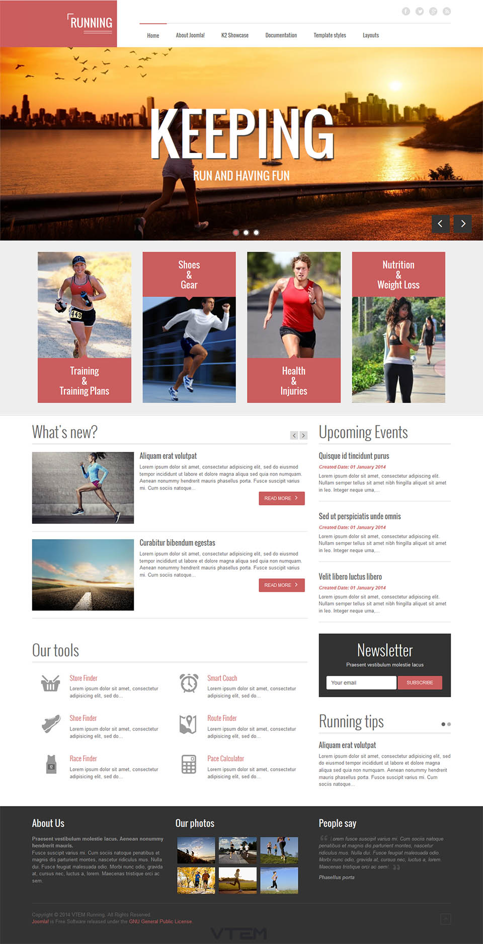 Template Vtem Running Joomla template Vtem Running