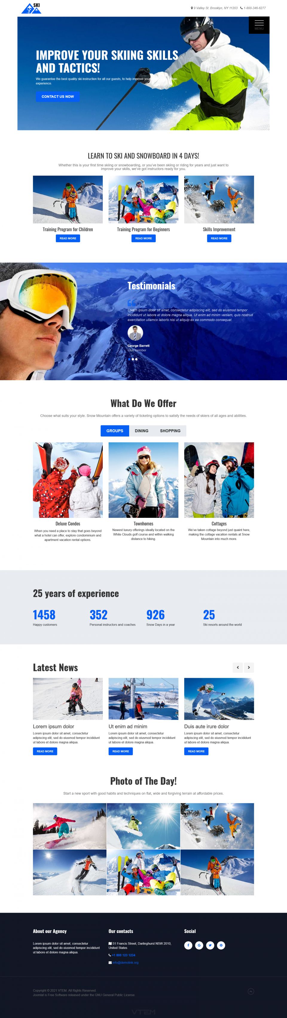 Template Vtem Ski Joomla template Vtem Ski