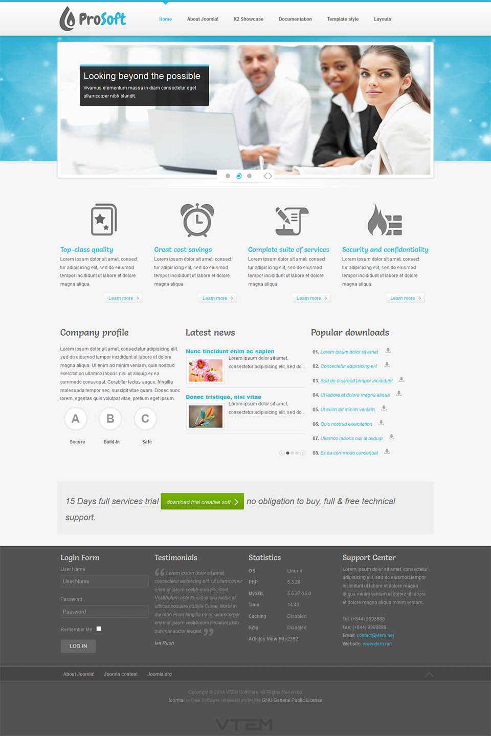 Template Vtem Software Joomla template Vtem Software