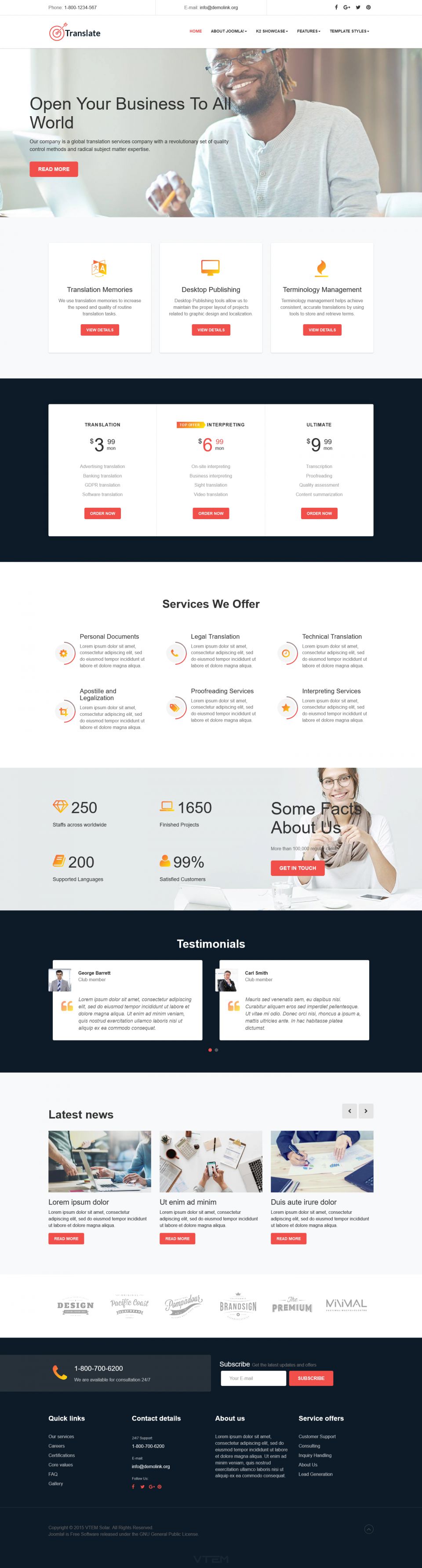 Template Vtem Translate Joomla template Vtem Translate