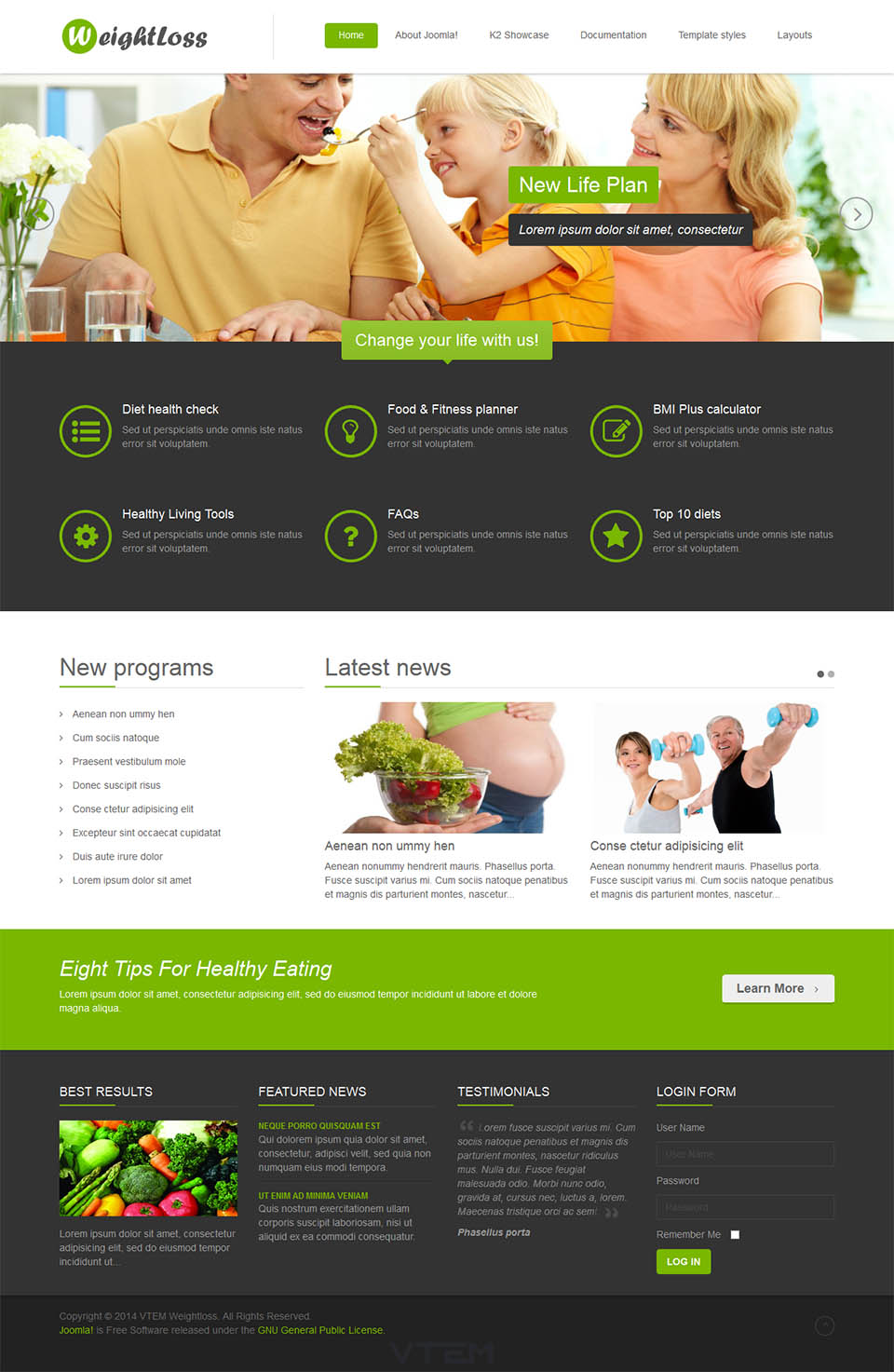 Template Vtem WeightLoss Joomla template Vtem WeightLoss