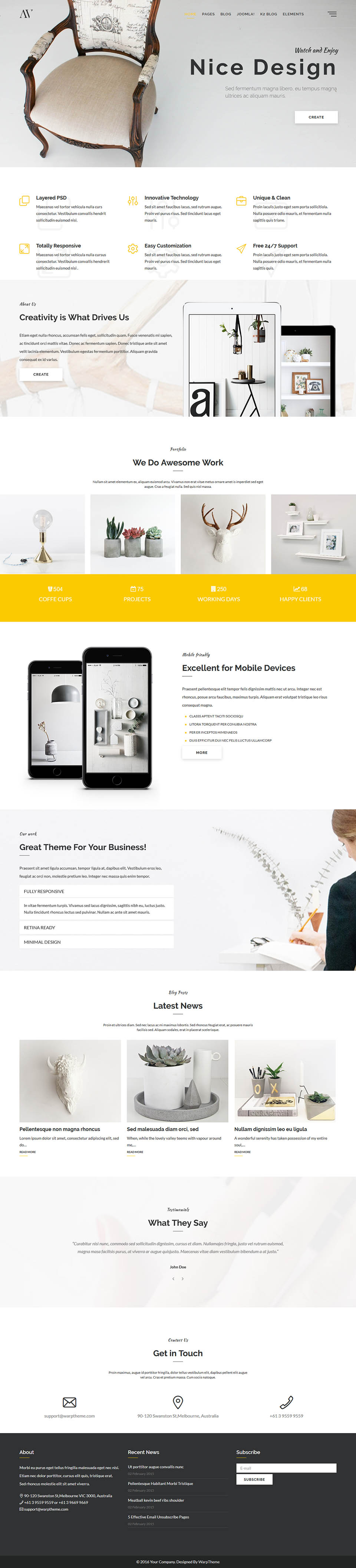 Template WarpTheme Avonmore Pro Joomla template WarpTheme Avonmore Pro