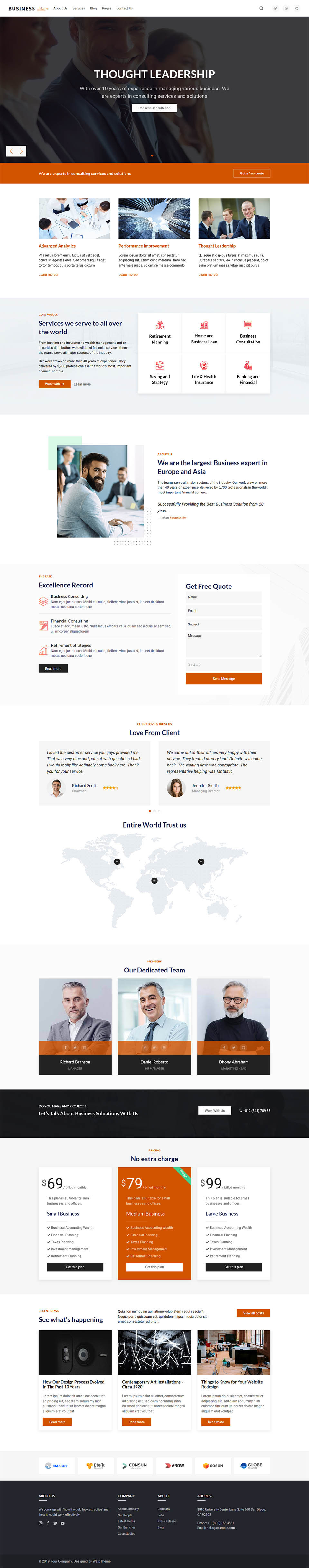 Template WarpTheme Business II Pro Joomla template WarpTheme Business II Pro