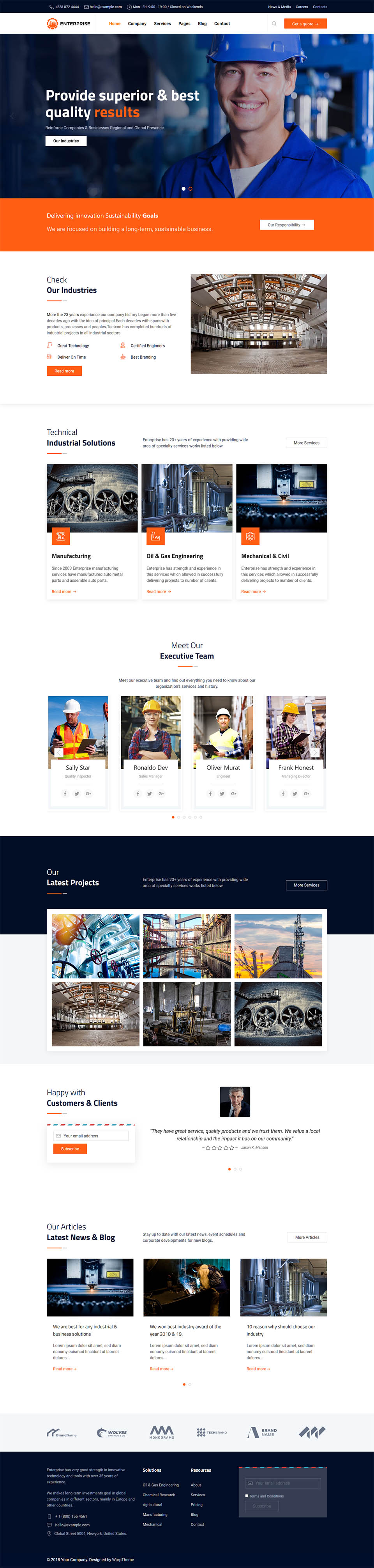 Template WarpTheme Enterprise II Pro Joomla template WarpTheme Enterprise II Pro