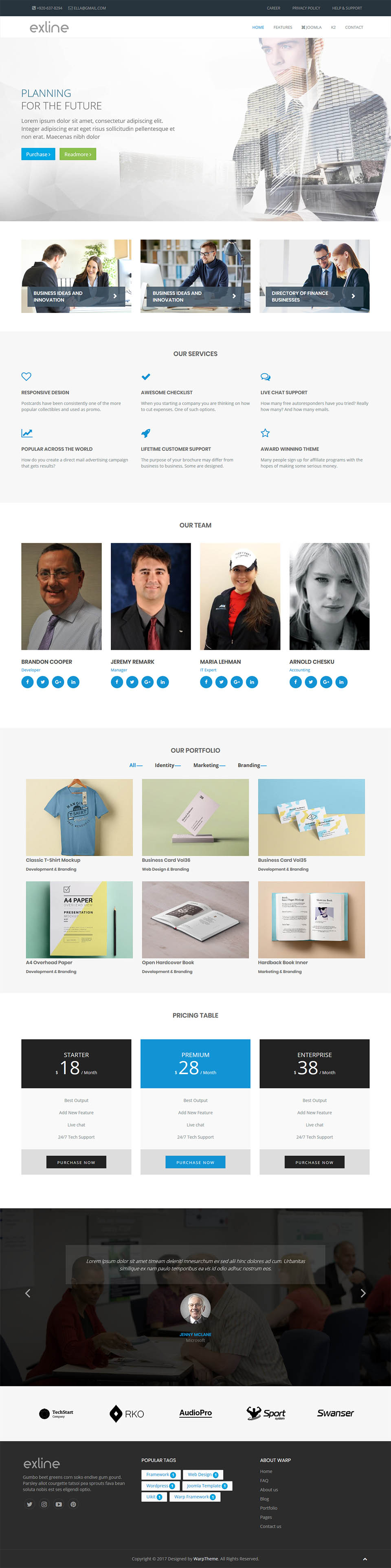 Template WarpTheme ExLine Pro Joomla template WarpTheme ExLine Pro