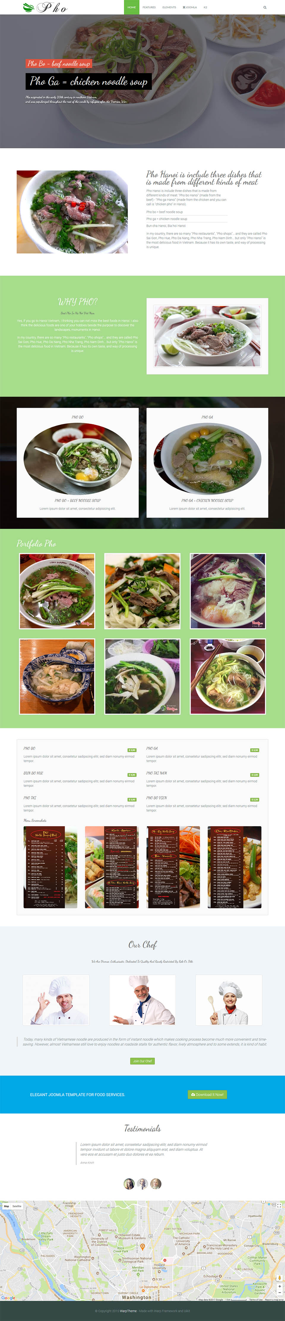 Joomla template WarpTheme Food Pro
