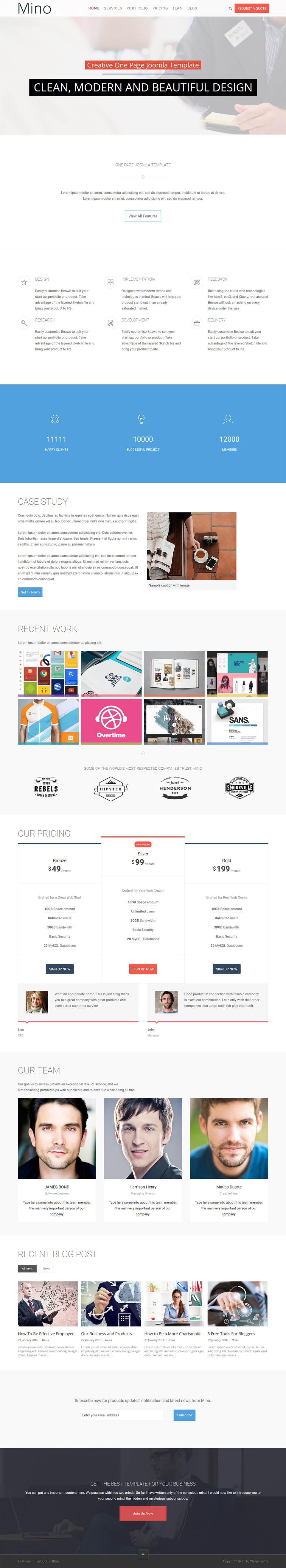 Template WarpTheme Mino Pro Joomla template WarpTheme Mino Pro