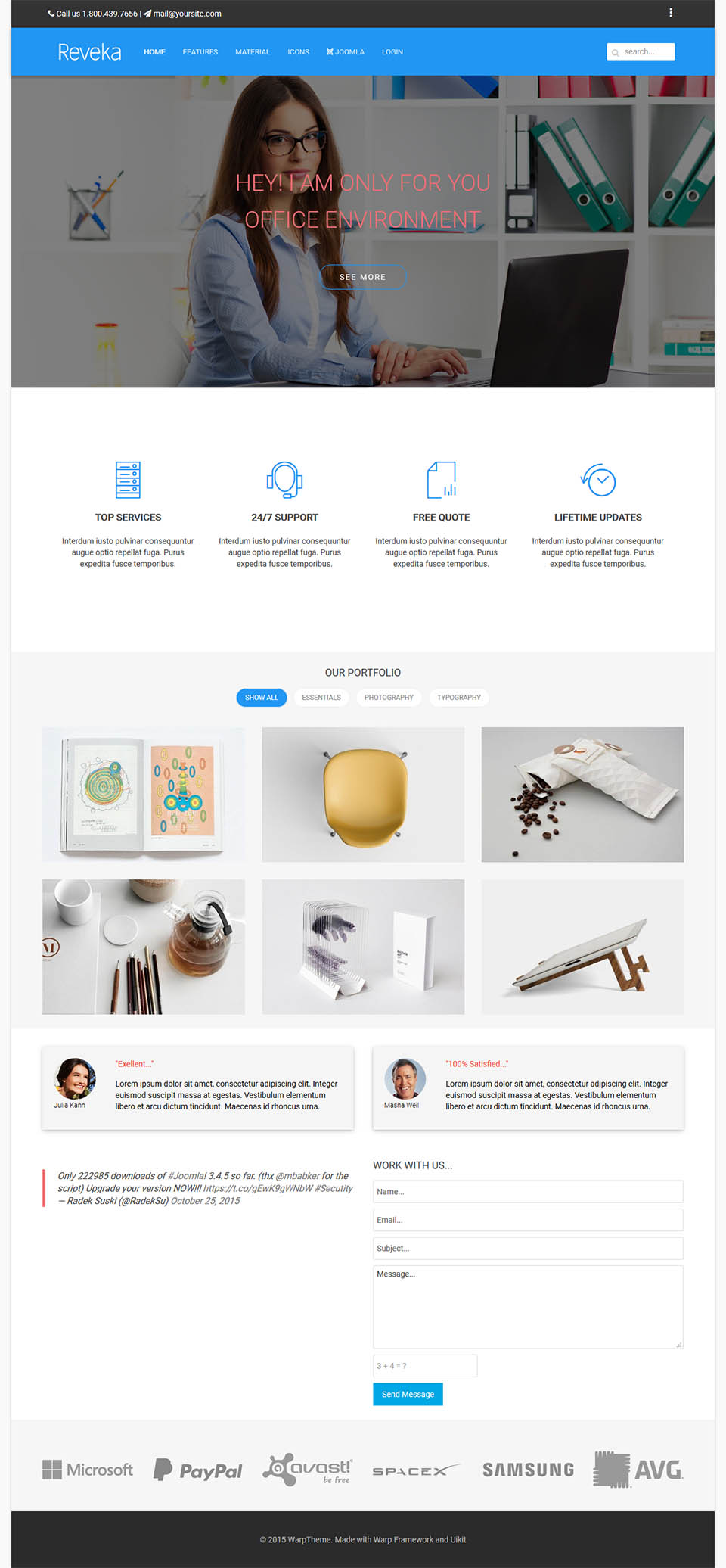 Joomla template WarpTheme Reveka Pro