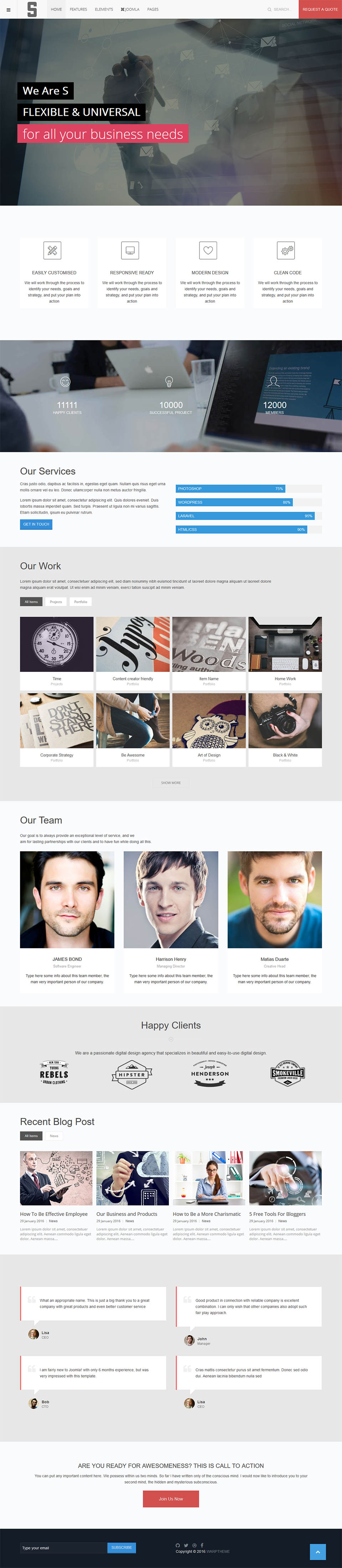 Template WarpTheme S Pro Joomla template WarpTheme S Pro