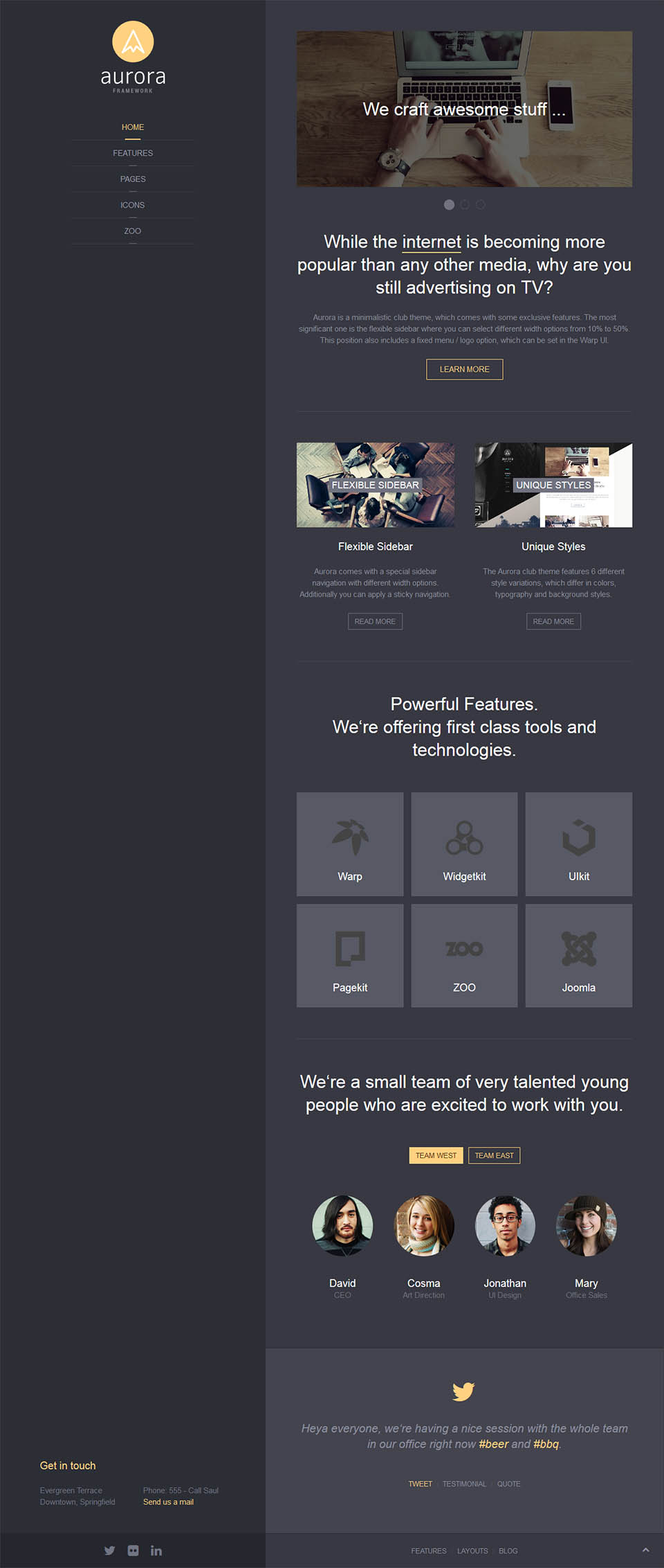 Joomla template YOOtheme Aurora
