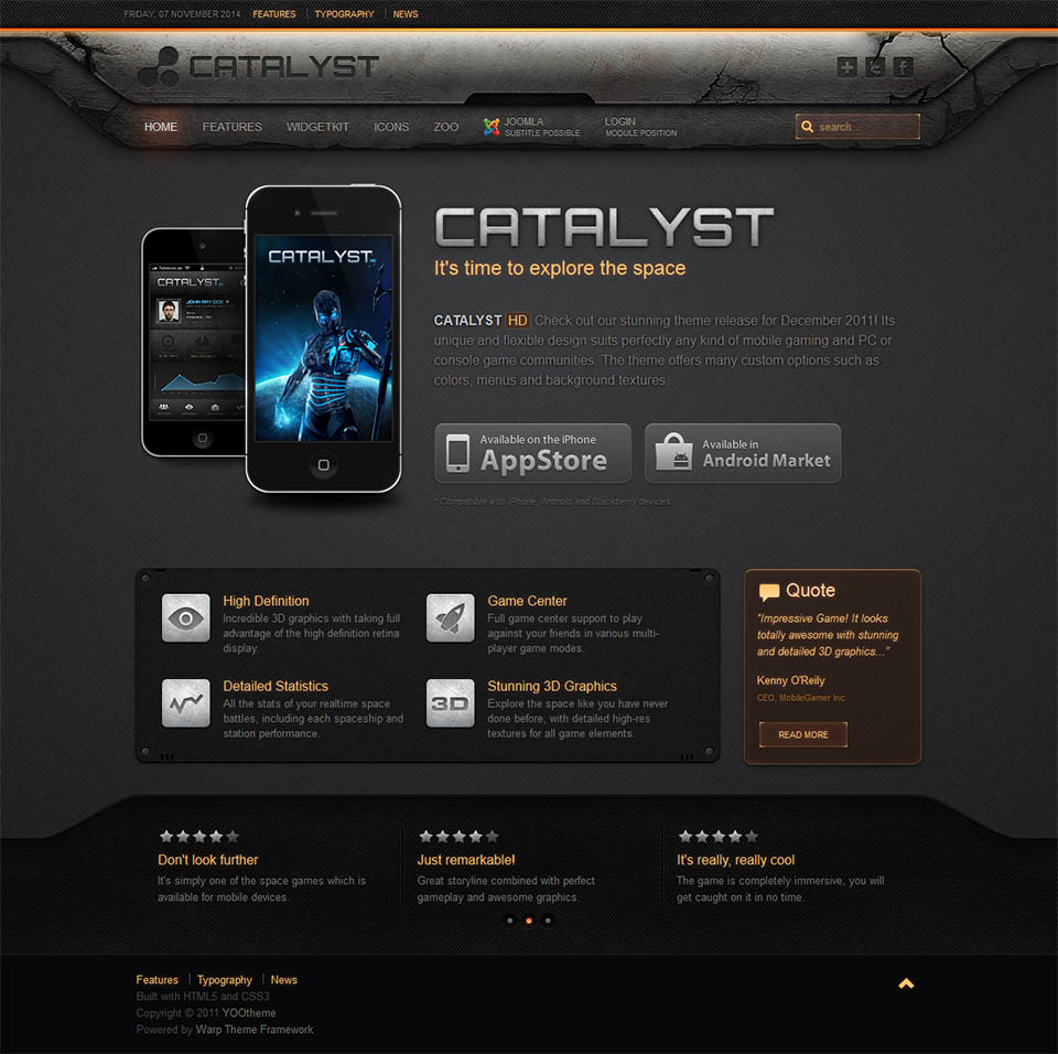 Template YOOtheme Catalyst Joomla template YOOtheme Catalyst