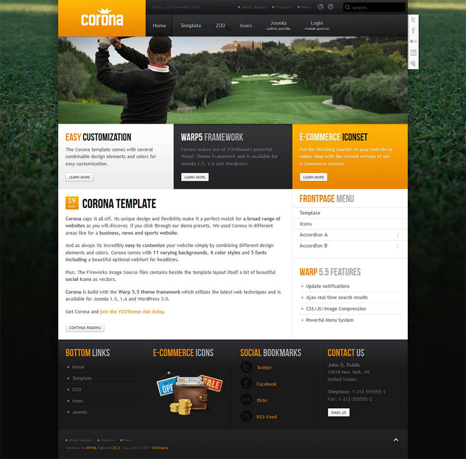 Joomla template YOOtheme Corona