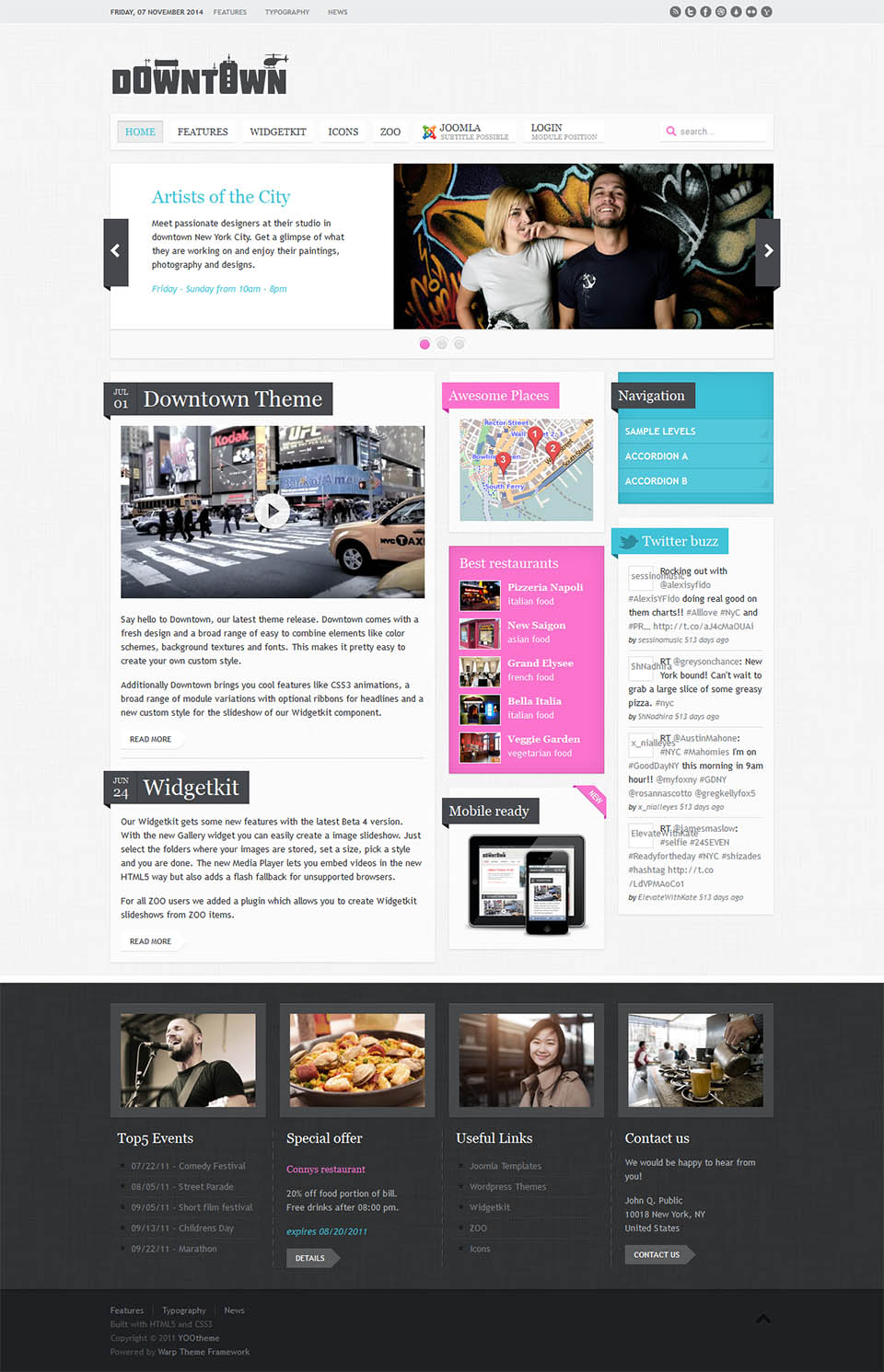 Template YOOtheme Downtown Joomla template YOOtheme Downtown
