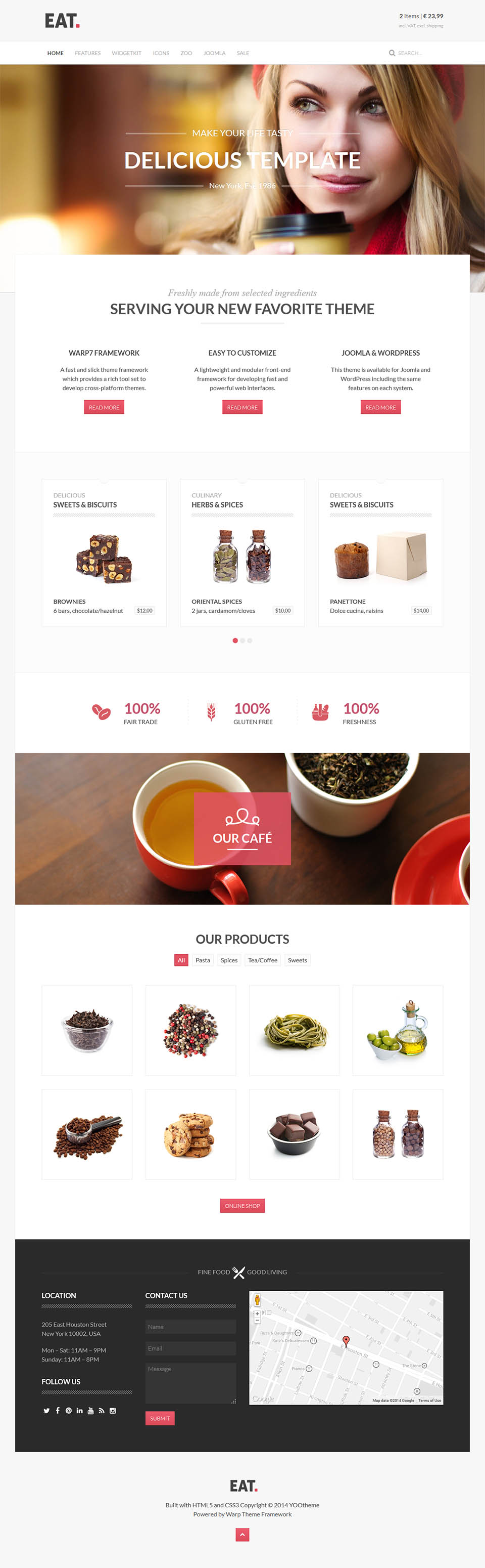 Template YOOtheme Eat Joomla template YOOtheme Eat