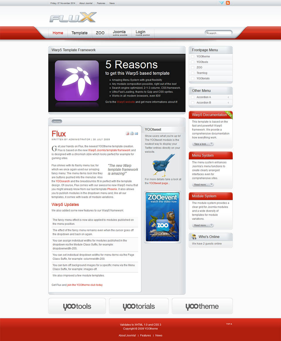 Template YOOtheme Flux Joomla template YOOtheme Flux