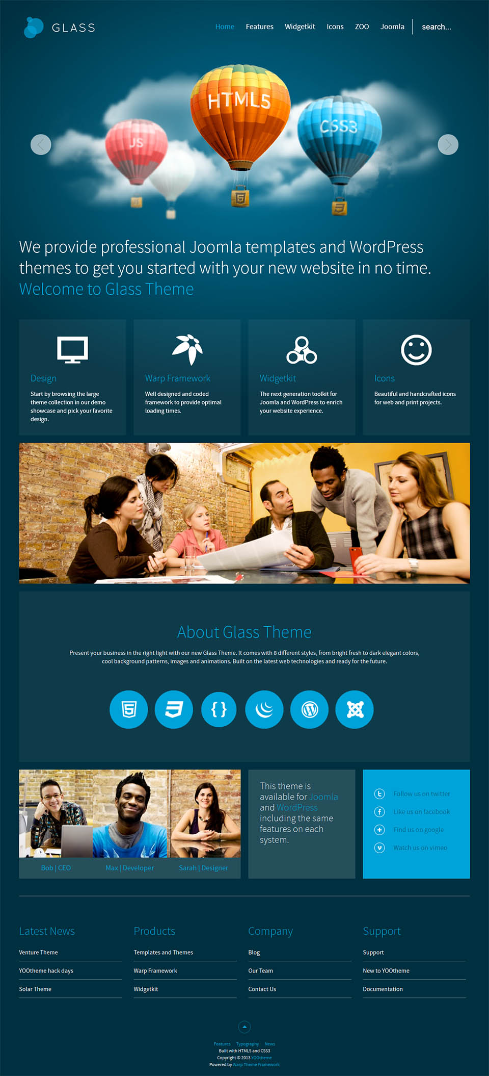 Template YOOtheme Glass Joomla template YOOtheme Glass