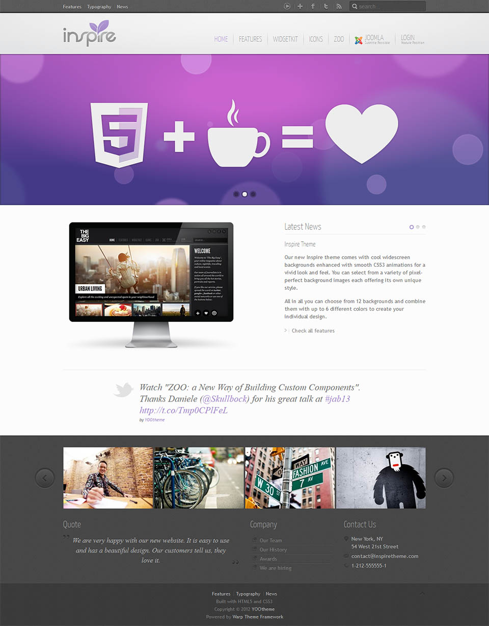 Joomla template YOOtheme Inspire