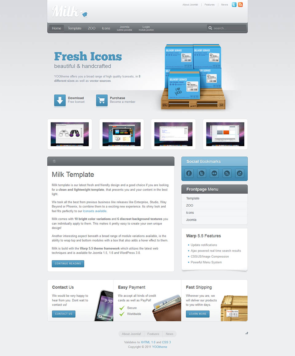 Template YOOtheme Milk Joomla template YOOtheme Milk