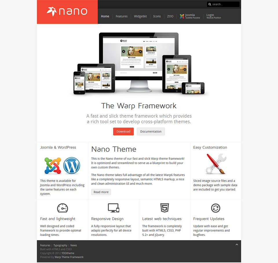 Template YOOtheme Nano 2 Joomla template YOOtheme Nano 2