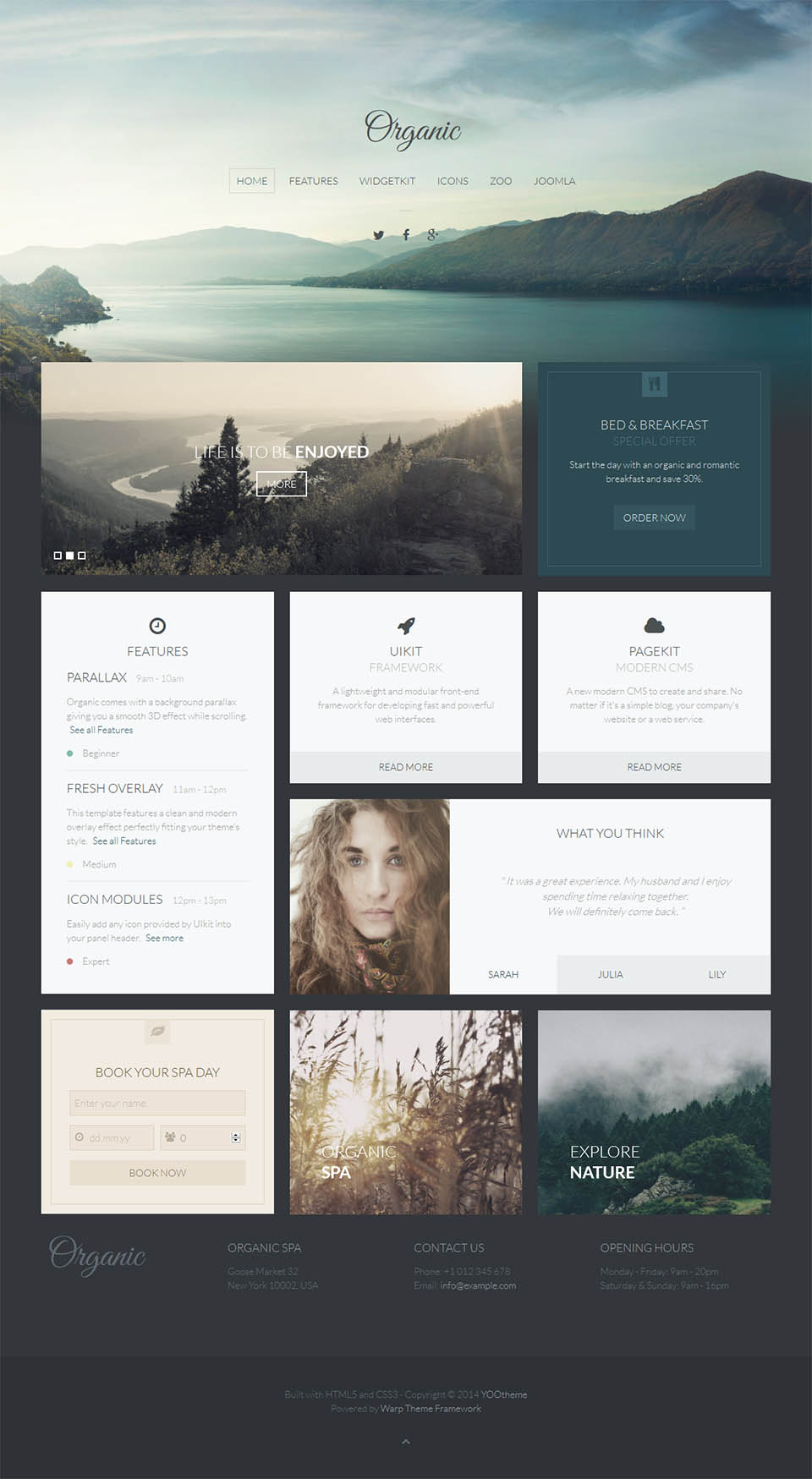 Template YOOtheme Organic Joomla template YOOtheme Organic