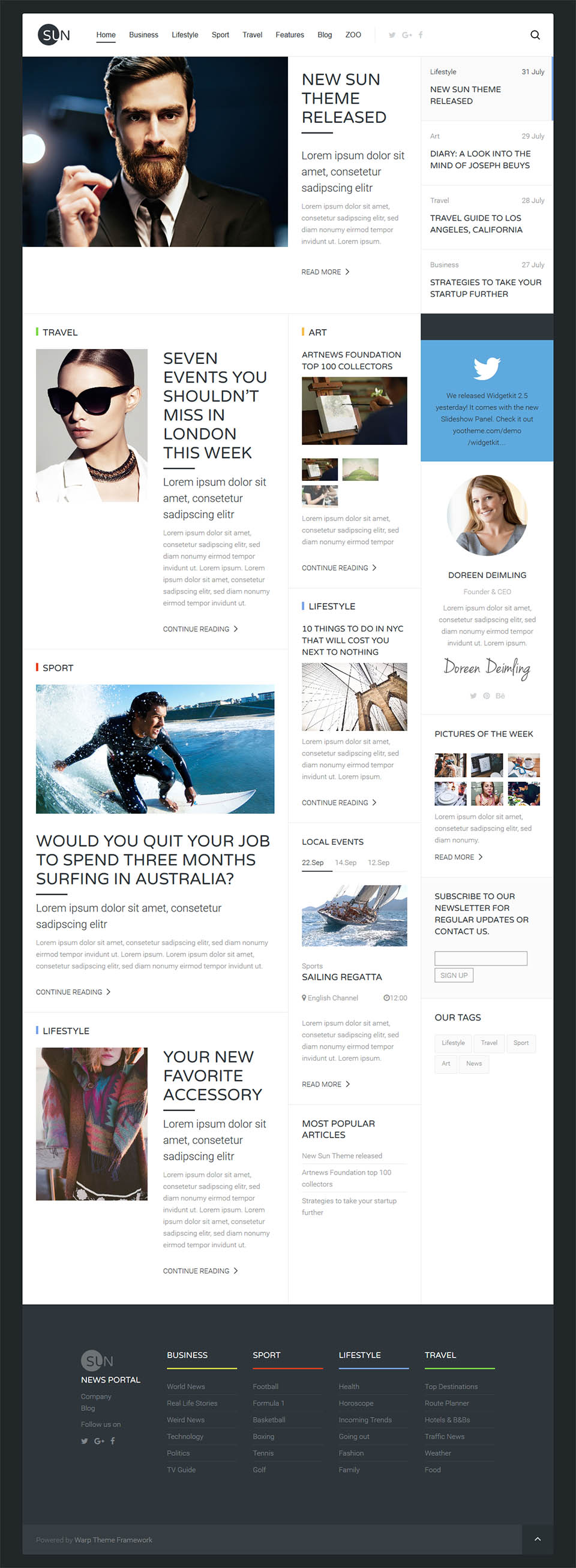 Template YOOtheme Sun Joomla template YOOtheme Sun