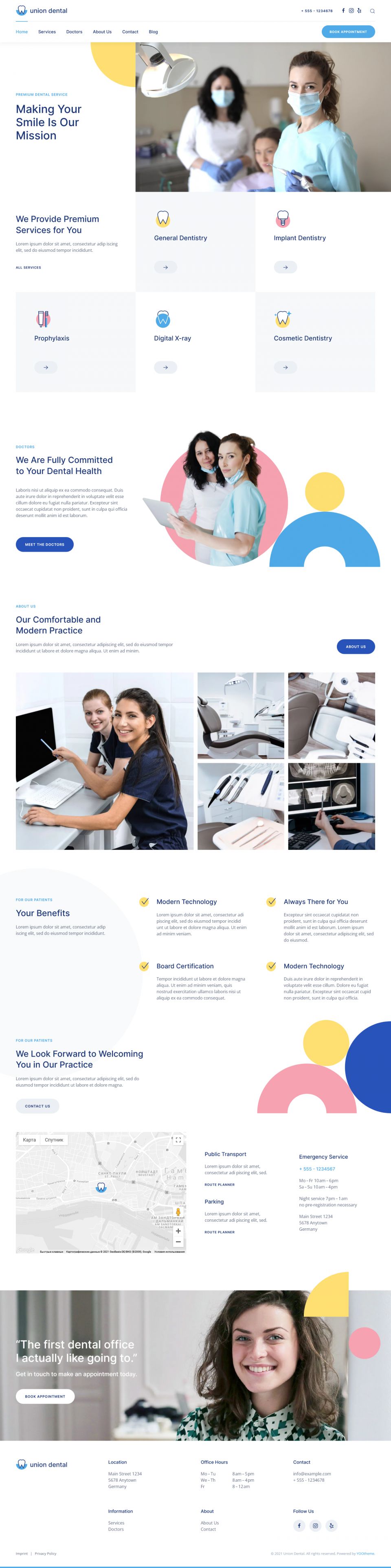 Joomla template YOOtheme Union Dental