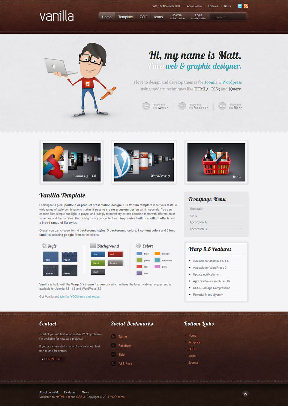 Template YOOtheme Vanilla Joomla template YOOtheme Vanilla