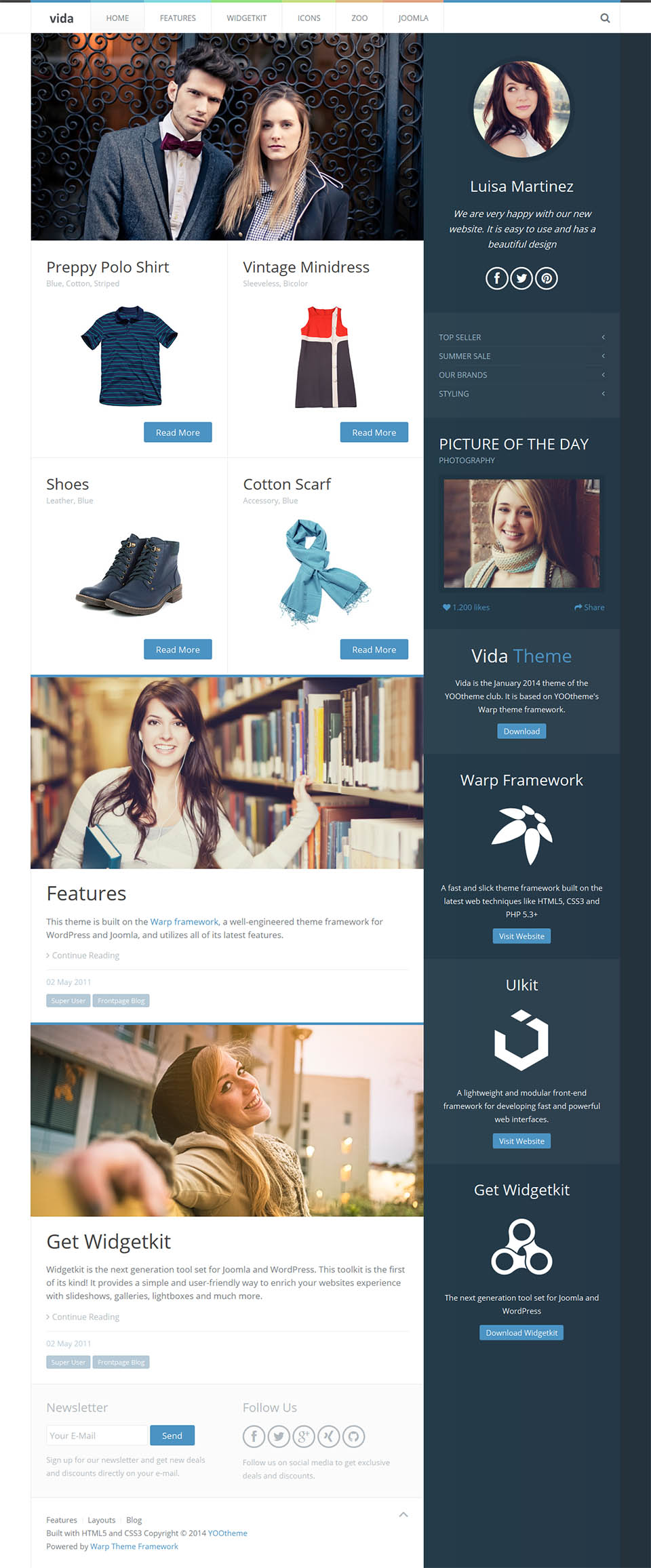 Joomla template YOOtheme Vida