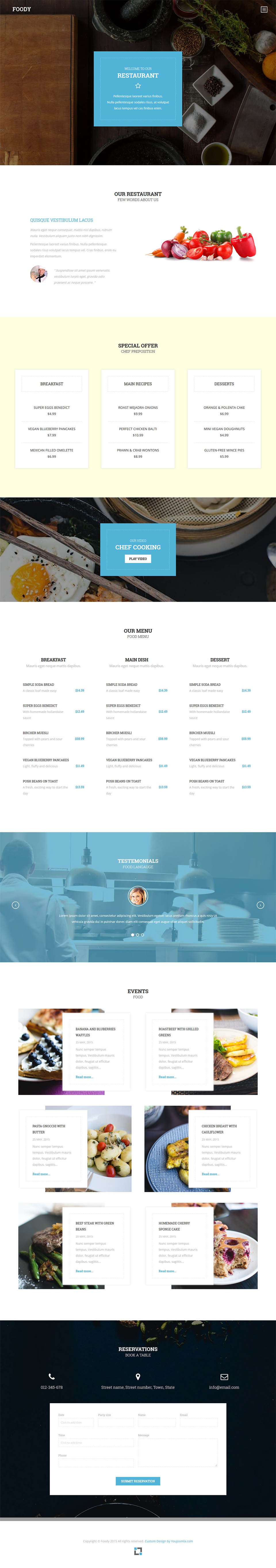 Template YouJoomla Foody Joomla template YouJoomla Foody