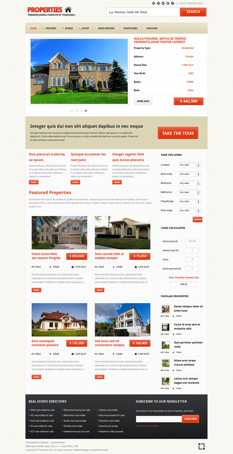 Joomla template YouJoomla Properties