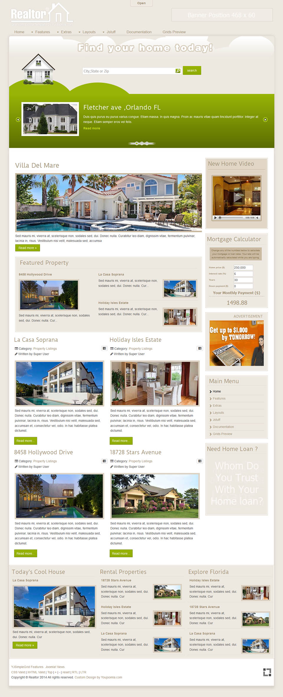 Template YouJoomla Realtor Joomla template YouJoomla Realtor