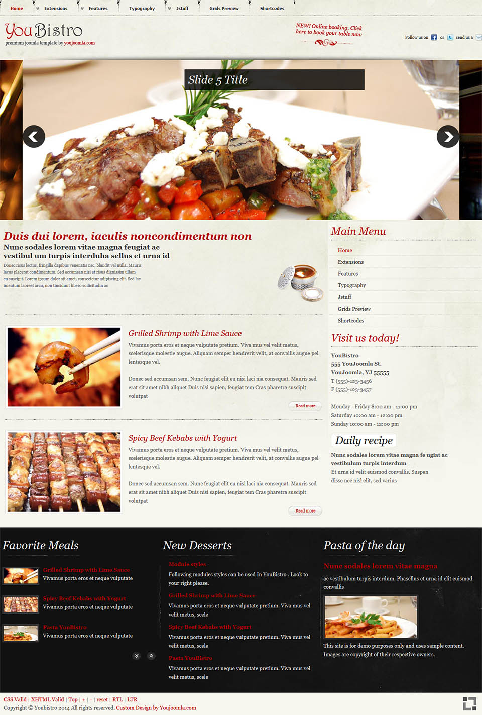 Joomla template YouJoomla YouBistro