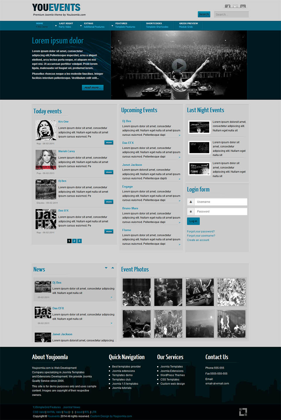 Template YouJoomla YouEvents Joomla template YouJoomla YouEvents