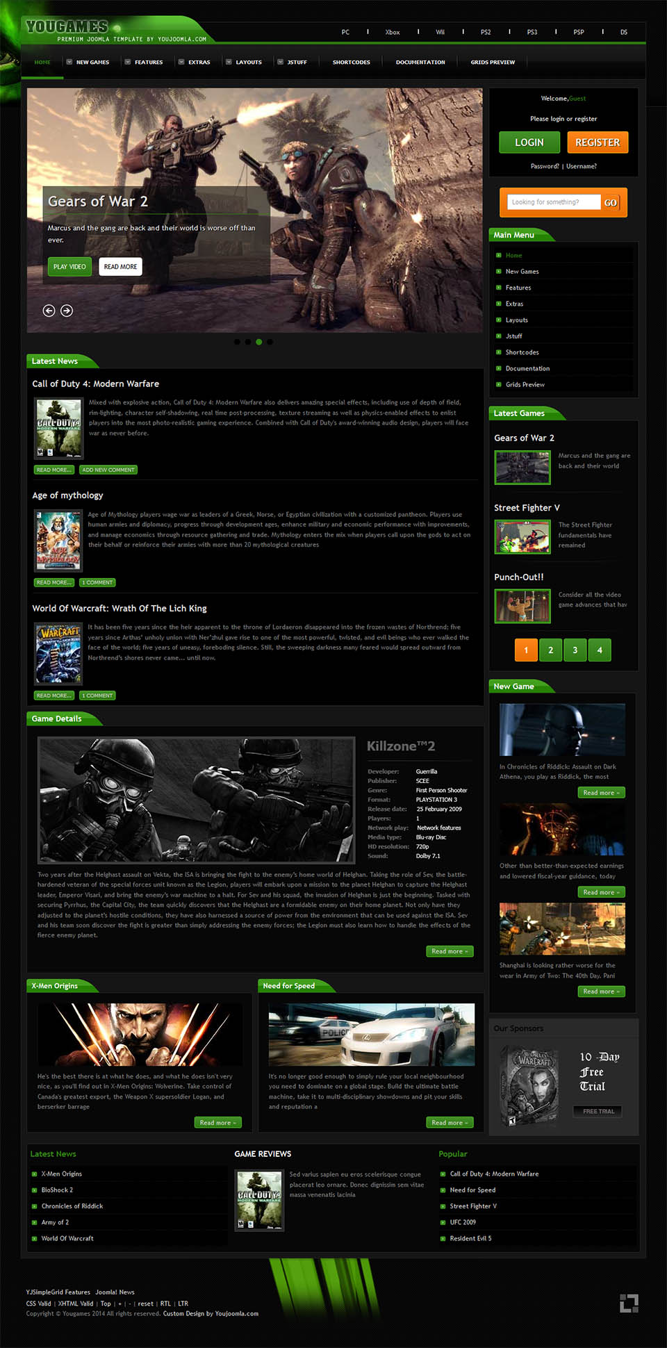 Template YouJoomla YouGames Joomla template YouJoomla YouGames