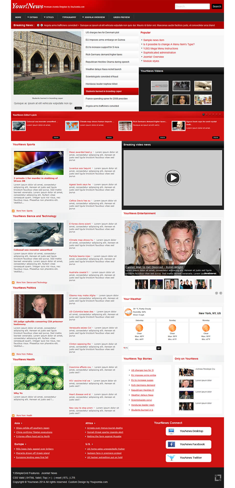 Template YouJoomla YourNews Joomla template YouJoomla YourNews