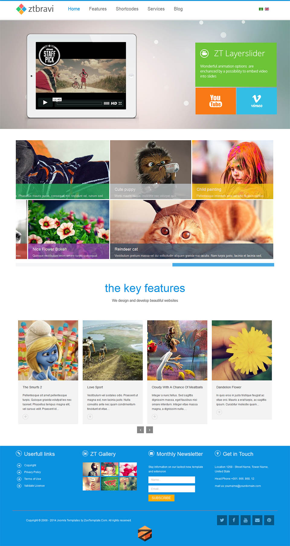 Joomla template ZooTemplate Bravi