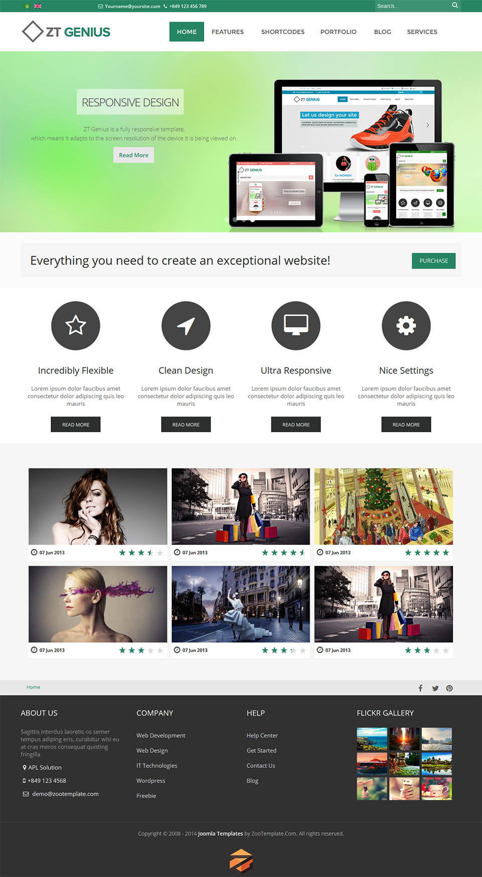 Template ZooTemplate Genius Joomla template ZooTemplate Genius